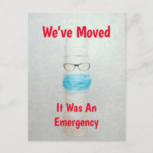 Cartão Postal Engraçado Papel higiênico que movemos novo orça