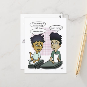 Cartão postal engraçado para o teste escolar