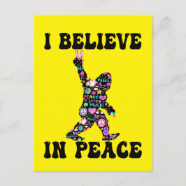 Cartão Postal Engraçado Pé Grande Eu Acredito Em Paz