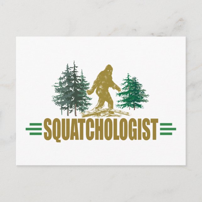 Cartão Postal Engraçado Pé Grande, Sasquatch (Frente)