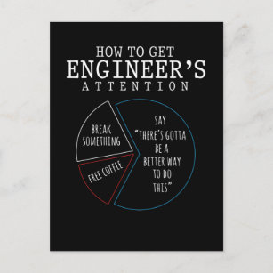 Cartão Postal Engraçado Piada de engenharia Engenheiro de café H