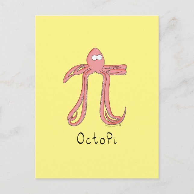 Cartão Postal Engraçado Professor de Matemática Octopus (Frente)