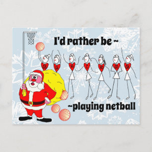 Cartão Postal Engraçado que eu Preferencialmente jogando Netball