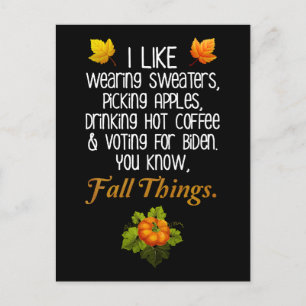 Cartão Postal Engraçado Queda 2024 Novembro Eleições Pro-Biden