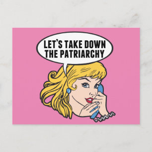 Cartão Postal Engraçado Retro Feminista Pop