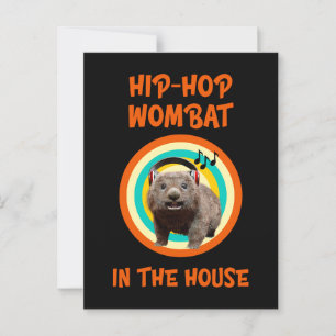 Cartão Postal Engraçado salto de Hip Wombat na Casa