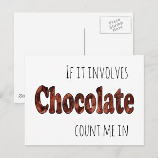 Cartão Postal Engraçado Se Envolve Chocolate Eu Topo