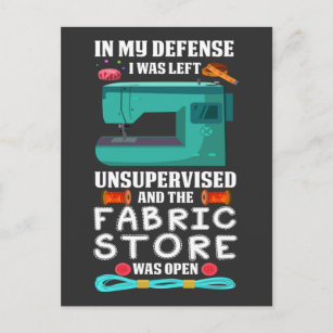 Cartão Postal Engraçado Sewing Quote Tecido Arco