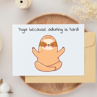 Cartão Postal Engraçado Sloth Yoga