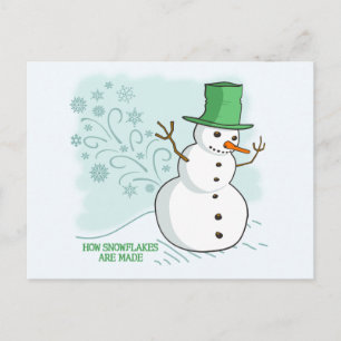 Cartão Postal Engraçado Snowman Snowflakes