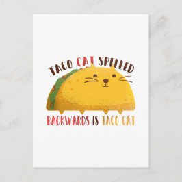 Cartão Postal Engraçado Taco Gato Cartoon Garota Garota Mexicana