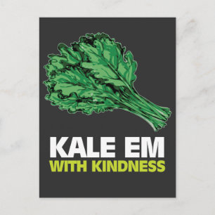 Cartão Postal Engraçado Vegan dizendo - Kale Saudável Comida V