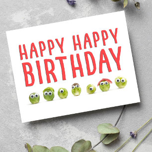Cartão Postal Engraçado Veggie Birthday - Design de broto bonito