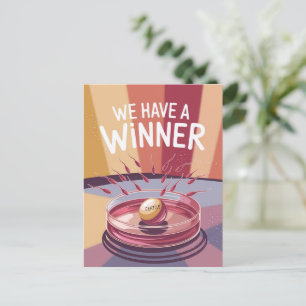 Cartão Postal Engraçado Vencedor do Anúncio de Gravidez