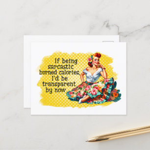 Cartão Postal Engraçado Vintage Mulher Sarcástica Queimando Calo