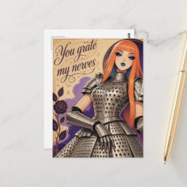 Cartão Postal Engraçado Você Rala Meus Nervos Fantasia de Ralo d