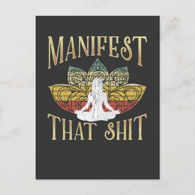 Cartão Postal Engraçado Zen Meditando Yoga Namaste Sarcástico (Frente)