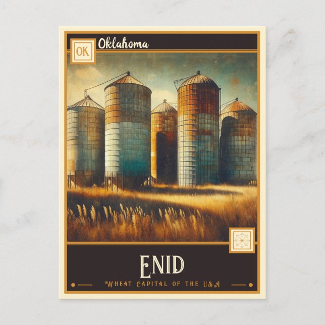 Cartão Postal Enid, Oklahoma | Antigo (Frente)