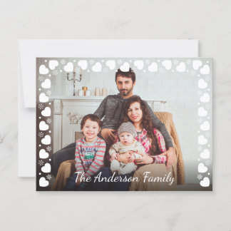 Cartão Postal Enquadramento de Coração para Foto de Família Lemb
