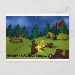 Cartão Postal Enquanto isso @ Boot Camp Funny Camisetas Cards Of
