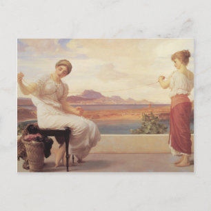 Cartão Postal Enrolando o Skein - senhor Frederick Leighton