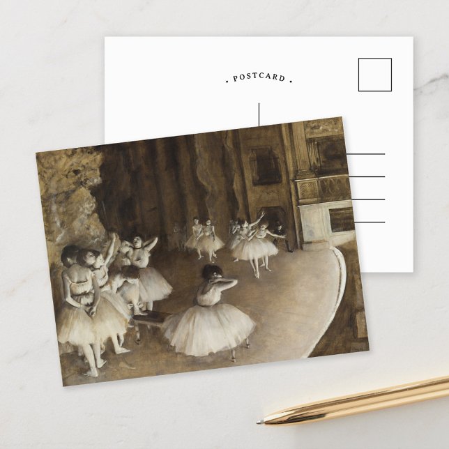 Cartão Postal Ensaio do balé no Palco | Edgar Degas (Criador carregado)
