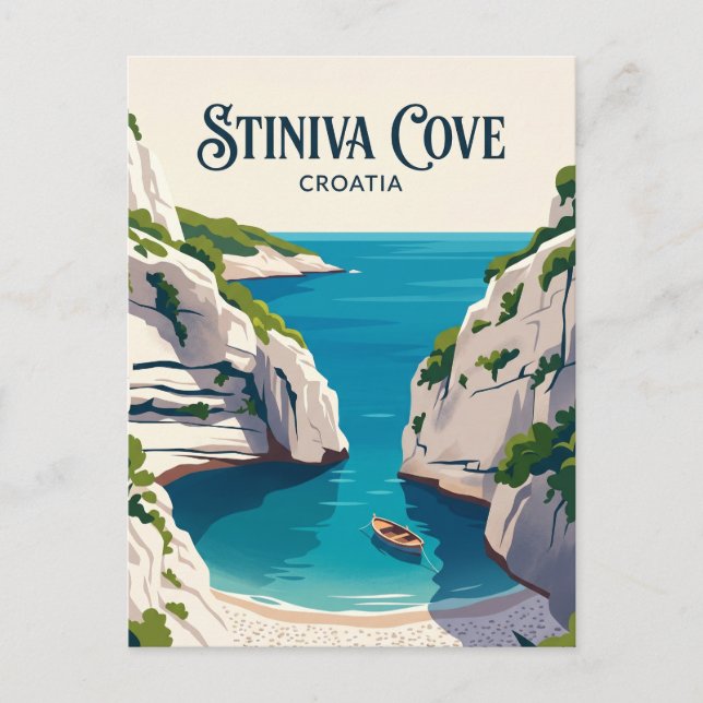 Cartão Postal Enseada de Stiniva Croácia (Frente)