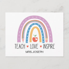 Cartão Postal Ensine Amor Inspire Professor
