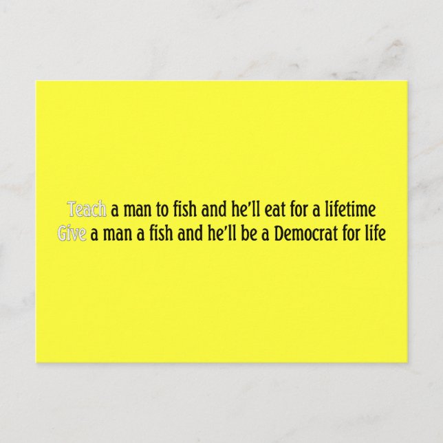 Cartão Postal Ensine um homem para pescar (Frente)