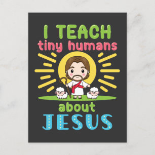 Cartão Postal Ensino Humanos Pequenos Sobre Jesus Professora Cri