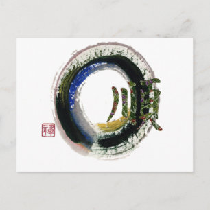 Cartão Postal Enso - Caractere Kanji para a Gentilidade, Sumi-e