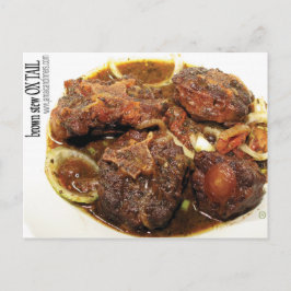 Cartão Postal Ensopado marrom de rabo de boi