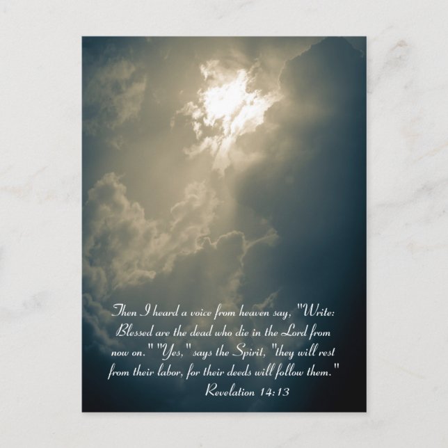 Cartão Postal Então ouvi uma voz do céu dizer, "Escreva: Bles (Frente)