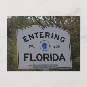 Cartão Postal Entering Florida Sign