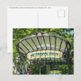 Cartão Postal Entrada à estação Metro em Montmartre - Paris