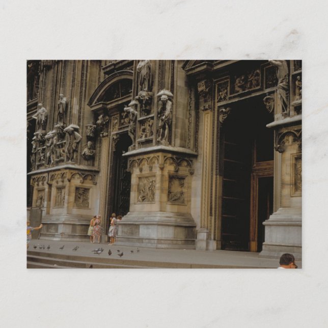 Cartão Postal Entrada da Catedral de Milão (Frente)
