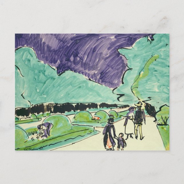 Cartão Postal Entrada em um grande jardim em Dresden, 1905 (Frente)