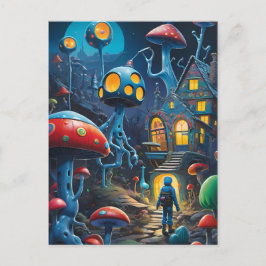 Cartão Postal Entrando na Fantasia Ken Gage da Aldeia Mushroom