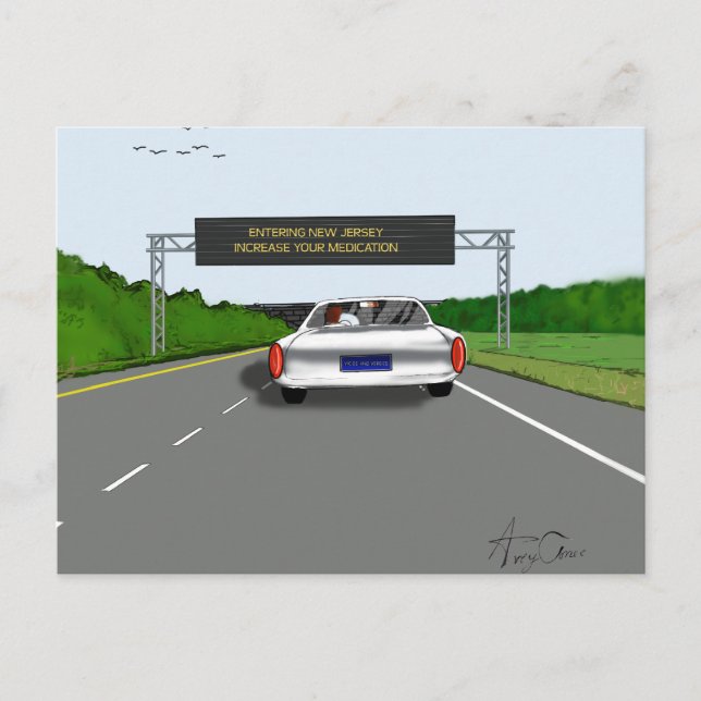 Cartão Postal Entrando no NJ. Aumente os meios (Frente)