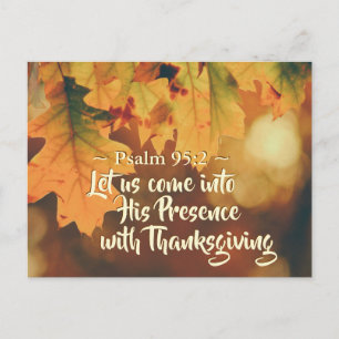 Cartão Postal Entre na sua presença com Ação de Graças, Bíblia