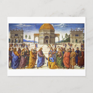 Cartão Postal Entrega das Chaves   Pietro Perugino  