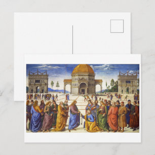 Cartão Postal Entrega das Chaves Pietro Perugino