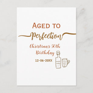 Cartão Postal envelhecido à perfeição vinho tinto nome 50º anive