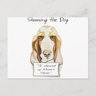Cartão Postal Envergonhando o Cachorro Basset Hound