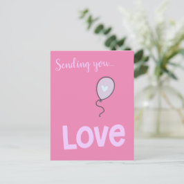 Cartão Postal Enviando Amor - Balão Fofo
