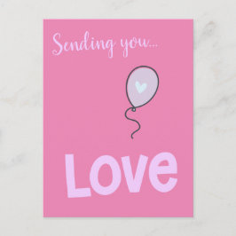 Cartão Postal Enviando Amor - Balão Fofo
