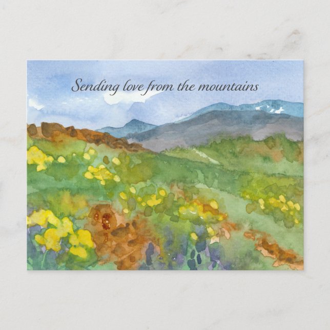 Cartão Postal Enviando amor das montanhas pensando no seu desert (Frente)