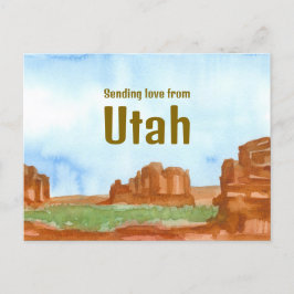 Cartão Postal Enviando Amor Rochas Vermelhas de Utah no sudoeste