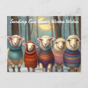 Cartão Postal Enviando Ewe Warm Winter Wing