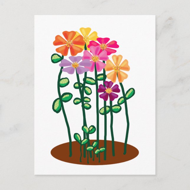 Cartão Postal Enviando flores para você (Frente)